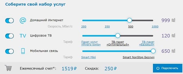 Пакеты услуг от оператора МГТС