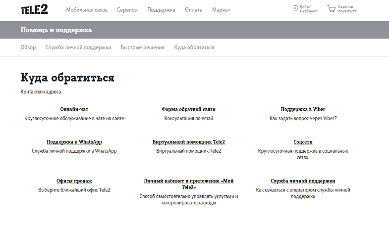 Служба поддержки абонентов Теле2