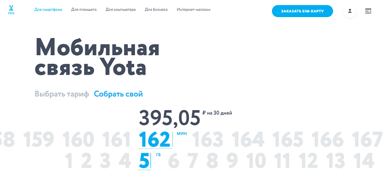 Как на йота подключить пакет минут