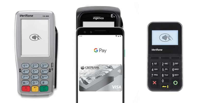 Оплата по NFC с помощью G-Pay<br>