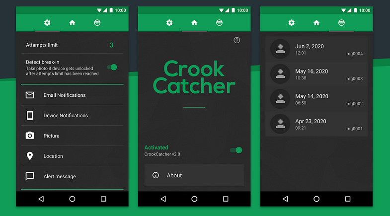 Приложение-охранник "CrookCatcher"