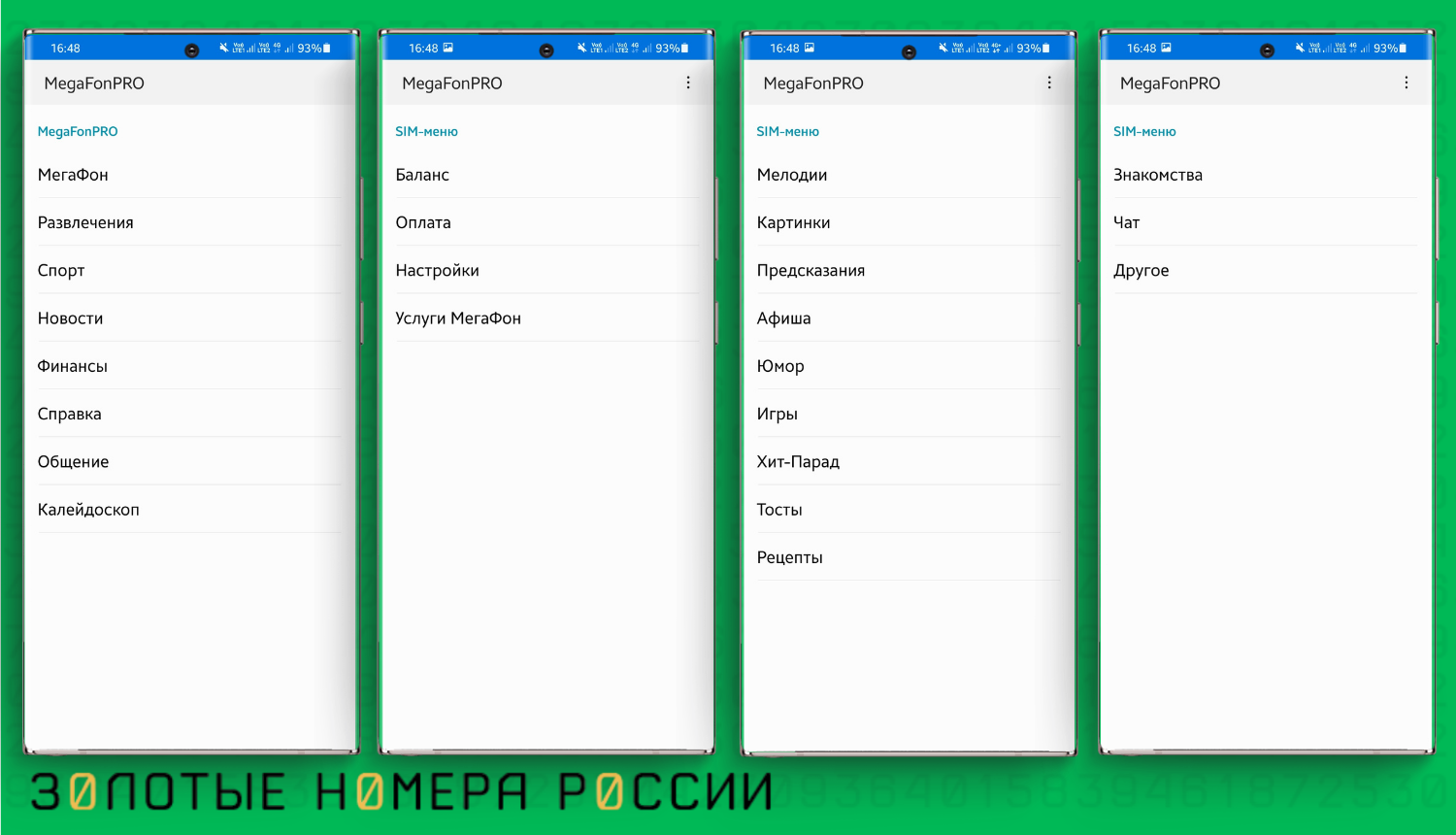 SIM-меню MegaFonPRO оператора МегаФон