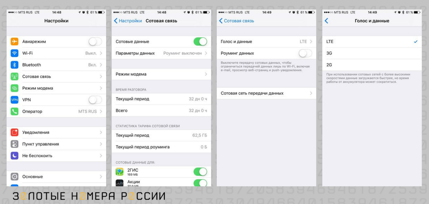 Как активировать 4G/LTE на iPhone<br>