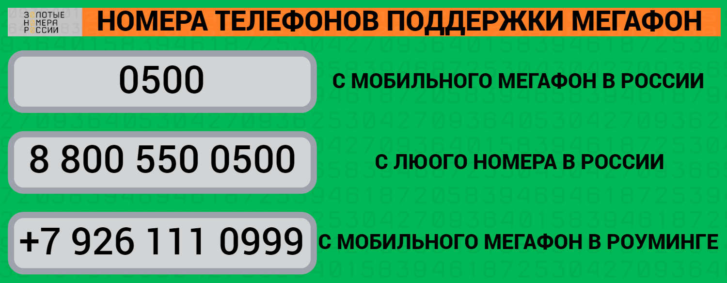 Телефон бесплатной службы мегафон