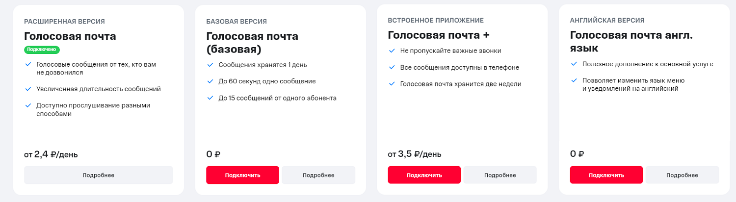 Как подключить голосовую почту