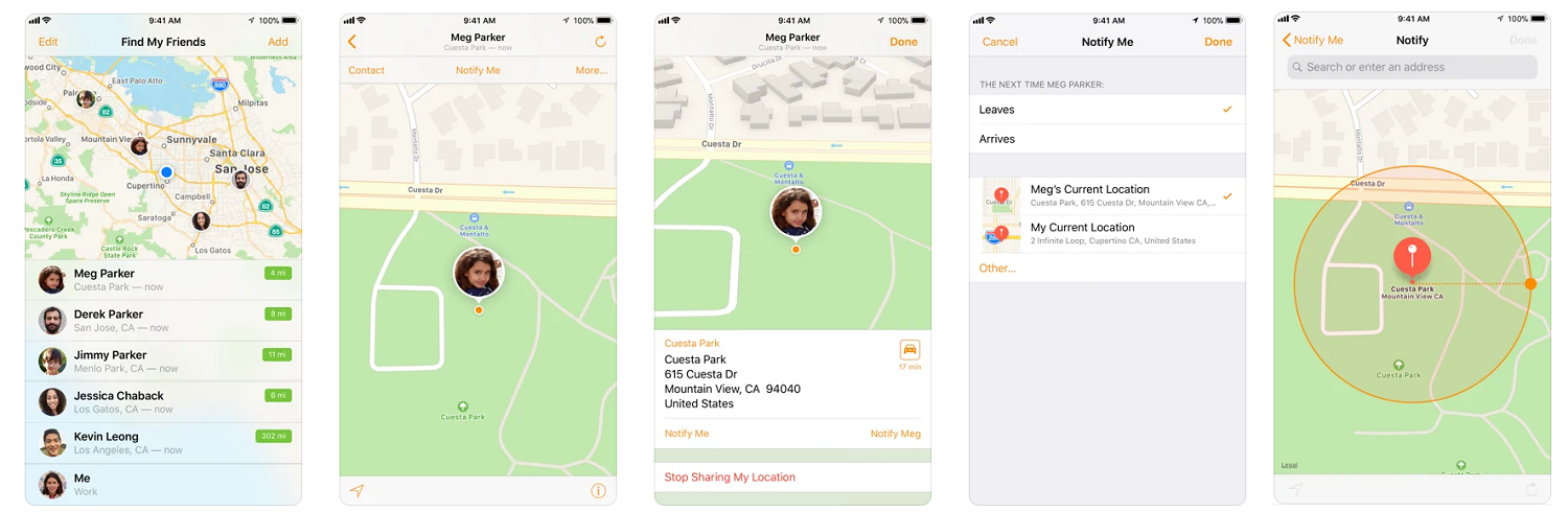 Приложение для отслеживания геопозиции Find My Friends