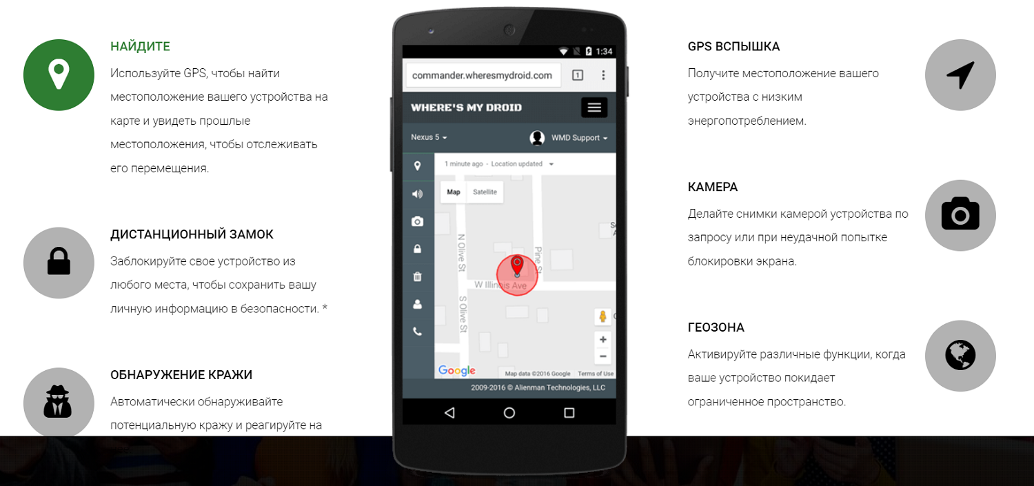 Приложение Wheres my Droid