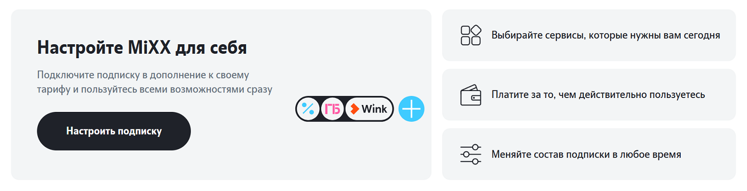 Возможности мультиподписки Mixx от Tele2