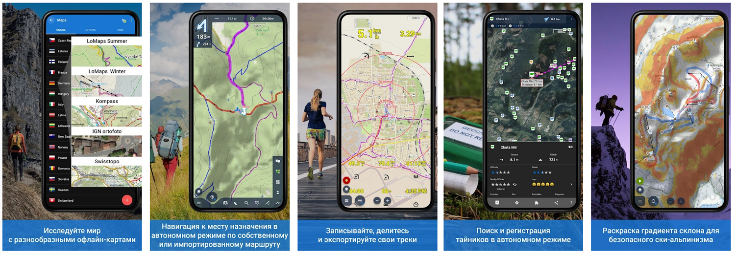 Офлайн-карты Locus Map для путешественников