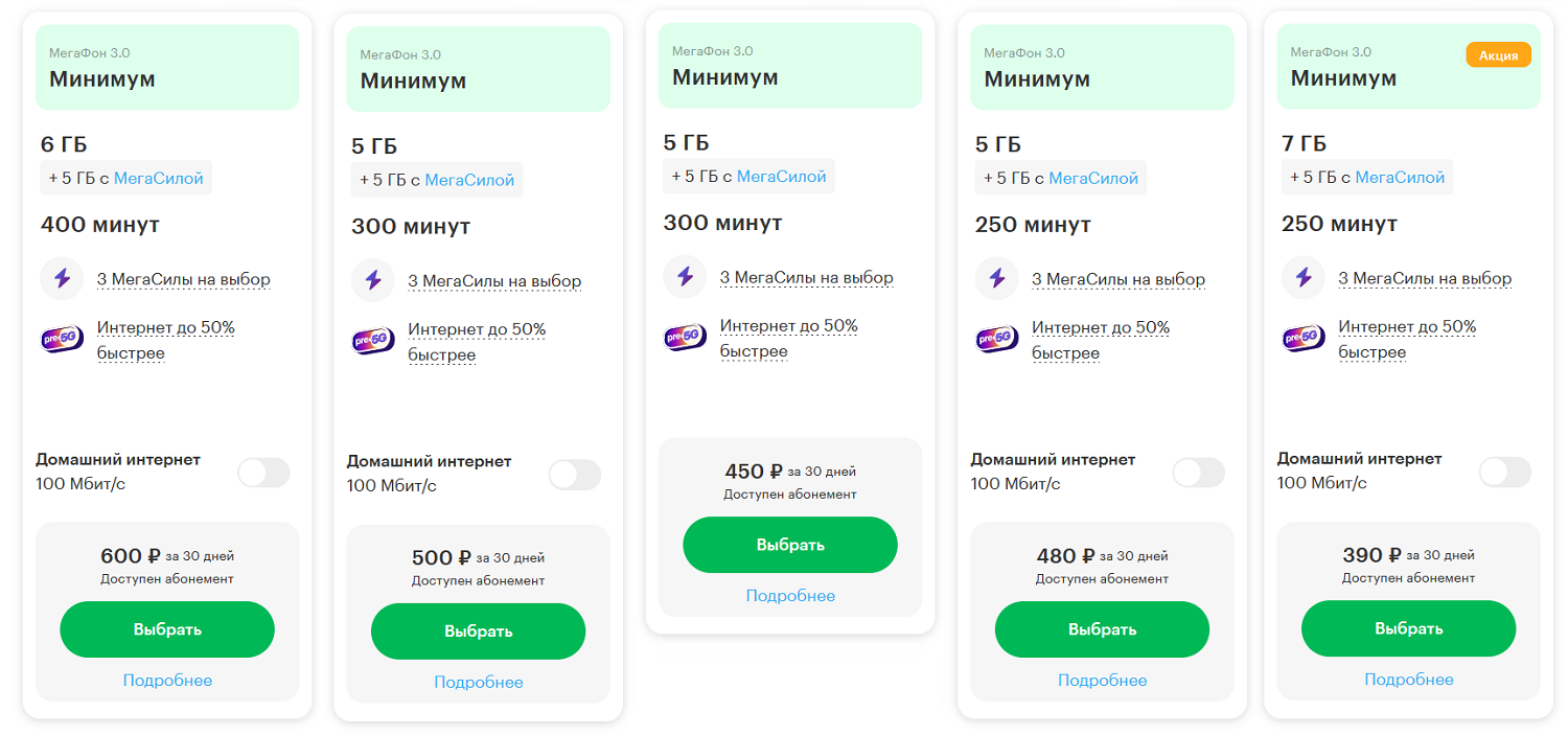 Как отличается один тариф МегаФон в разных регионах