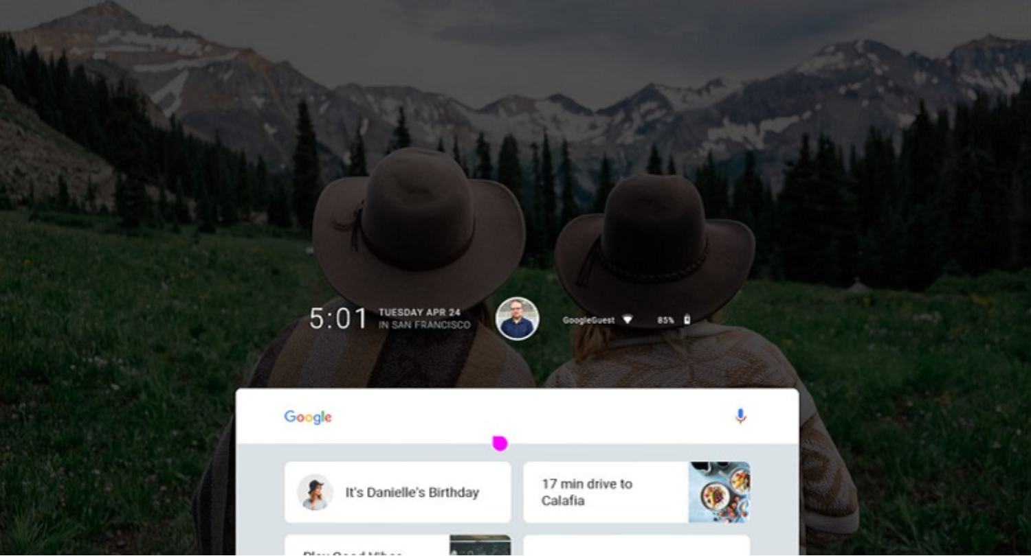 Рабочий стол Google Fuchsia OS на Google Nest Hub