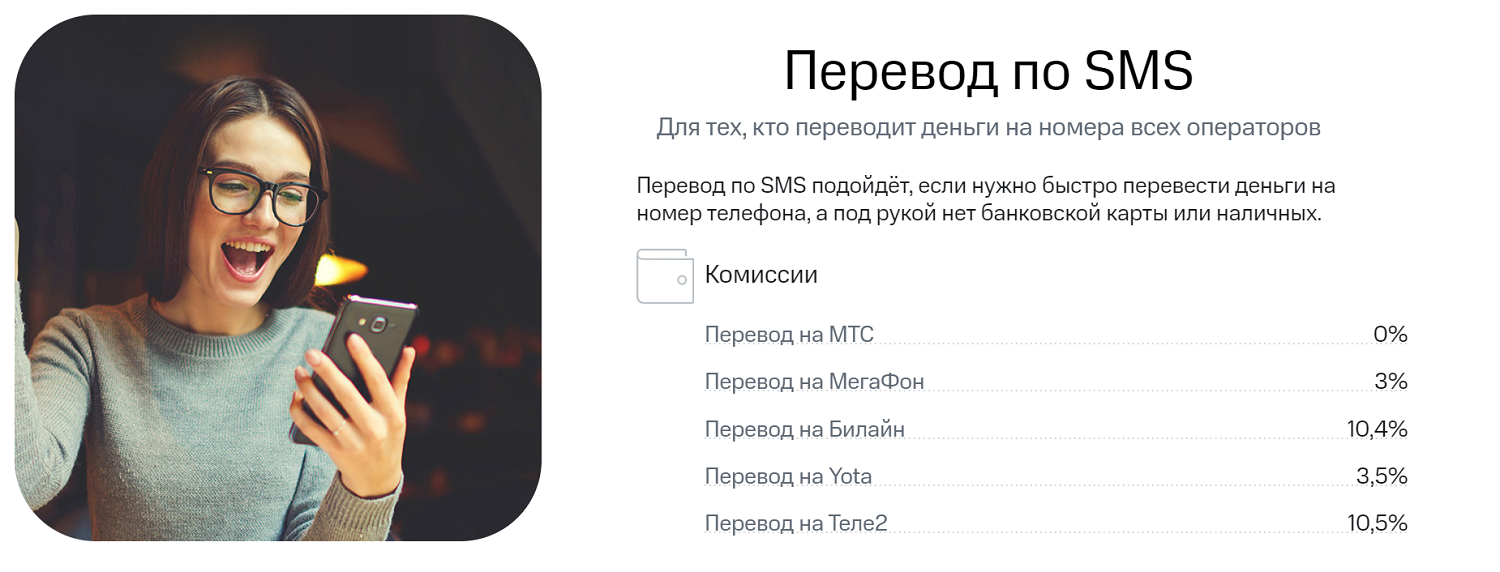 Переводы по SMS с телефона МТС