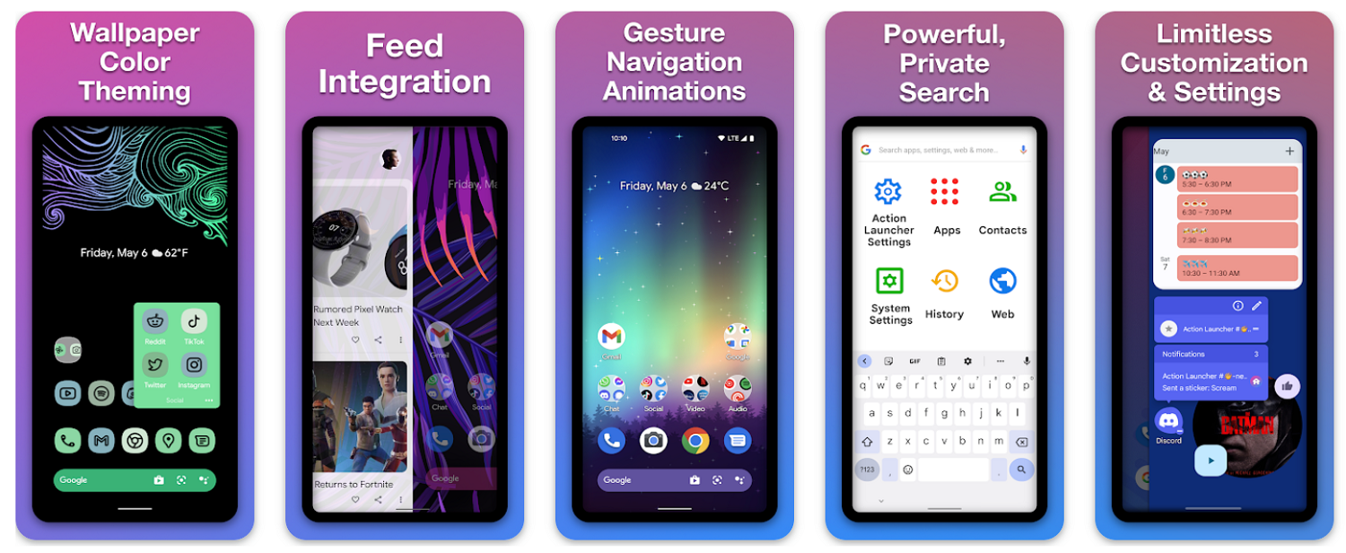 Приложение Action Launcher