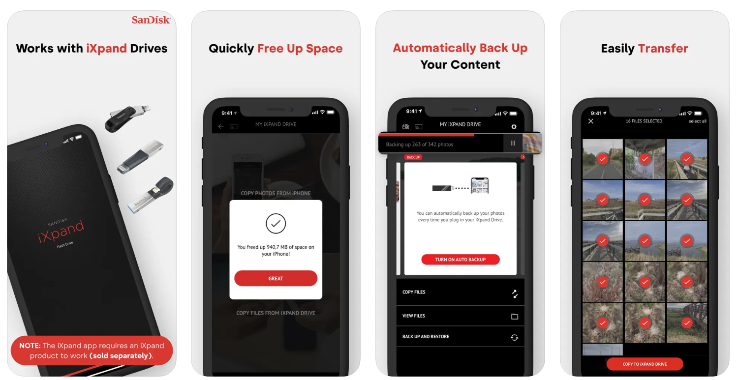 Приложение SanDisk iXpand для iPhone