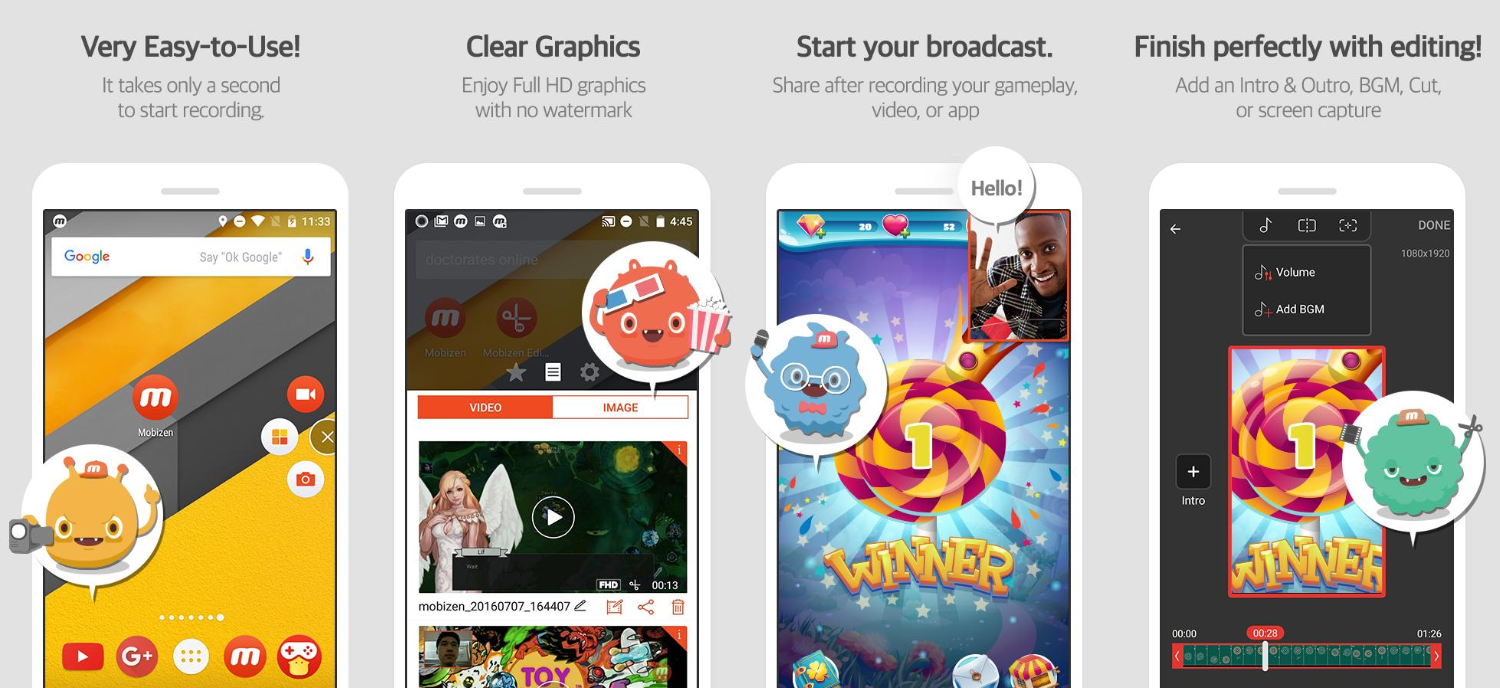 Приложение Mobizen screen recorder