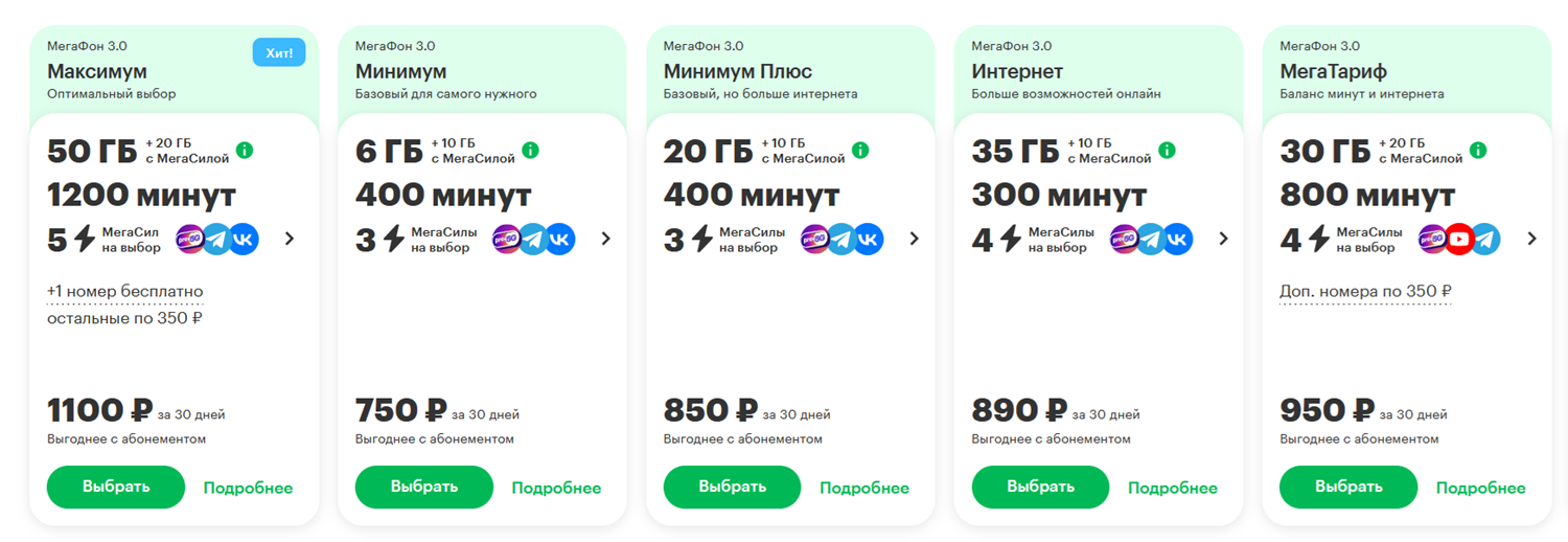 Тарифы МегаФон для смартфона
