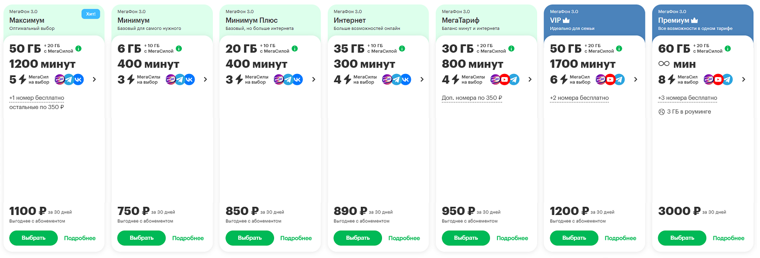 Новые тарифы МегаФон для смартфонов